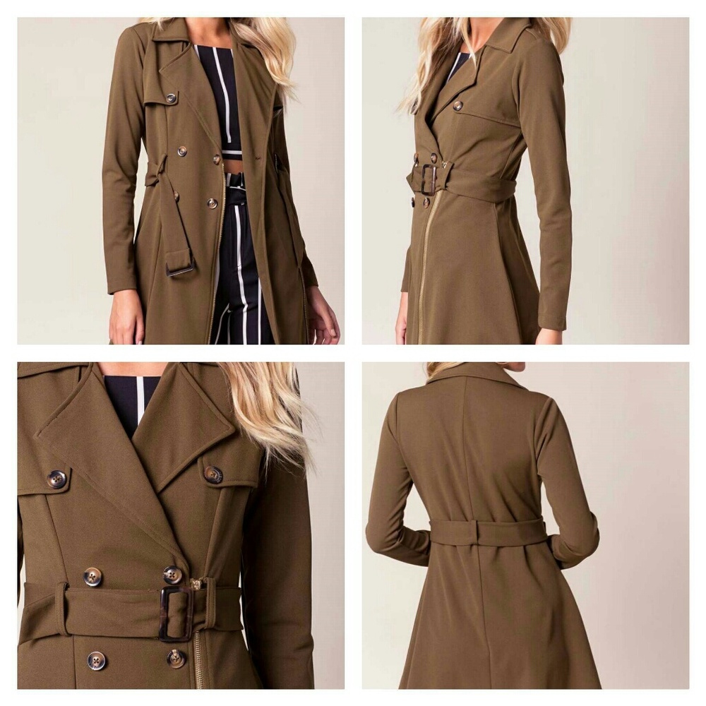 🍀Olive Trench Coat